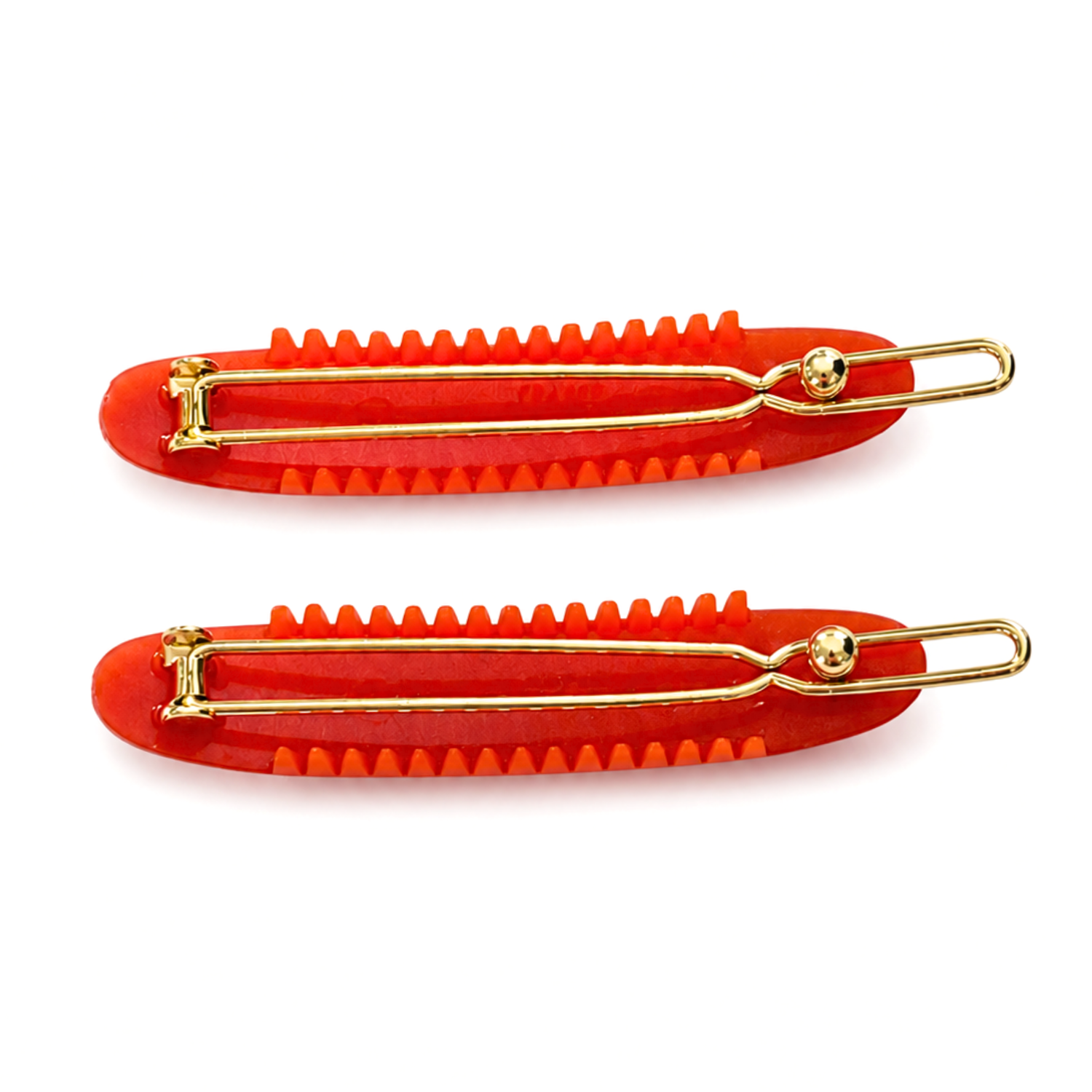 French Amie Oval Hair Barrette Clip Set of 2 Cellulose Acetate Tige Boule Clasp