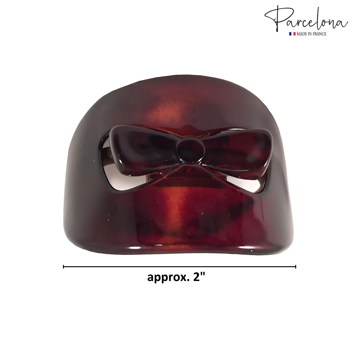 Parcelona French Bow Celluloid Shell Ponytail Elastic Hair Tie Ponies Band