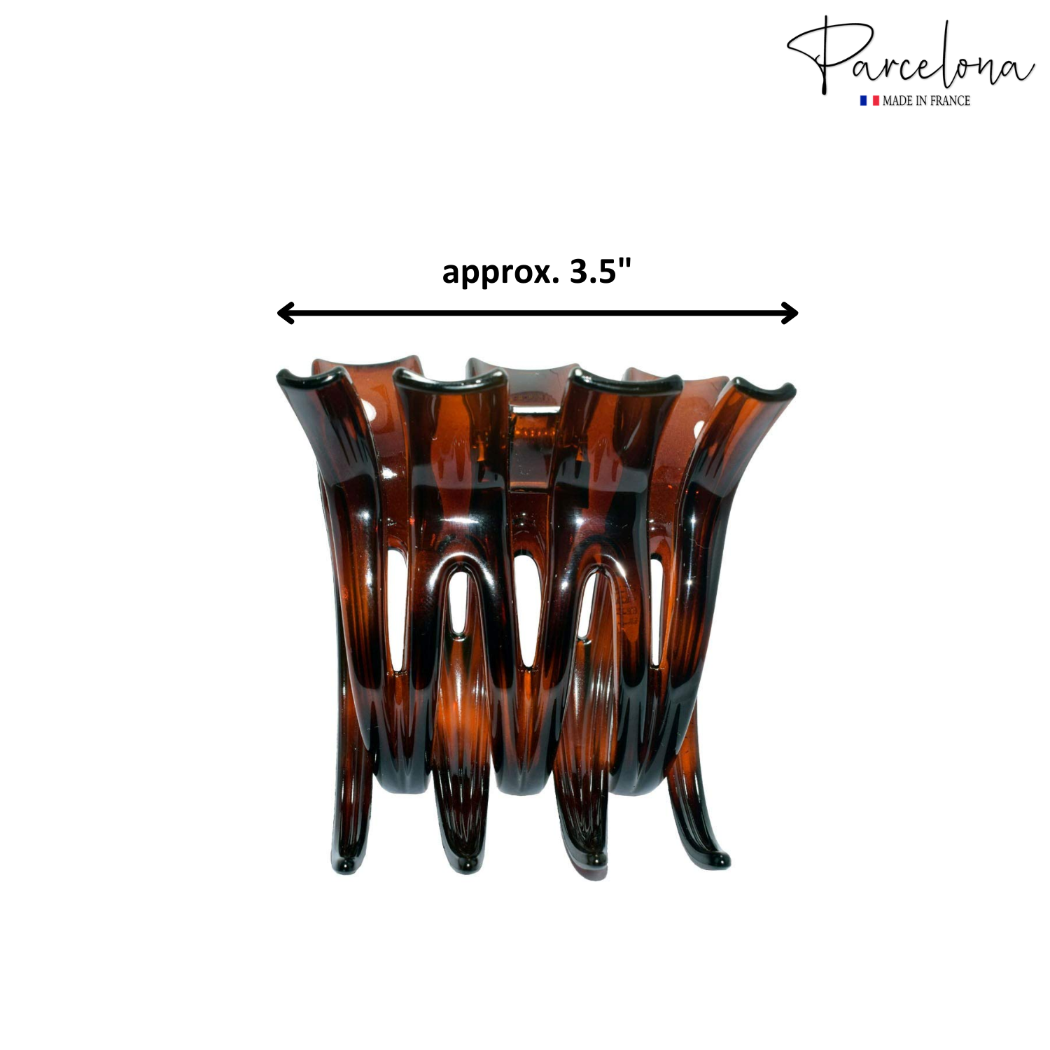 Parcelona French Large and Wide 3 1/2" Cellulose No Slip Grip Hair Claw Clip