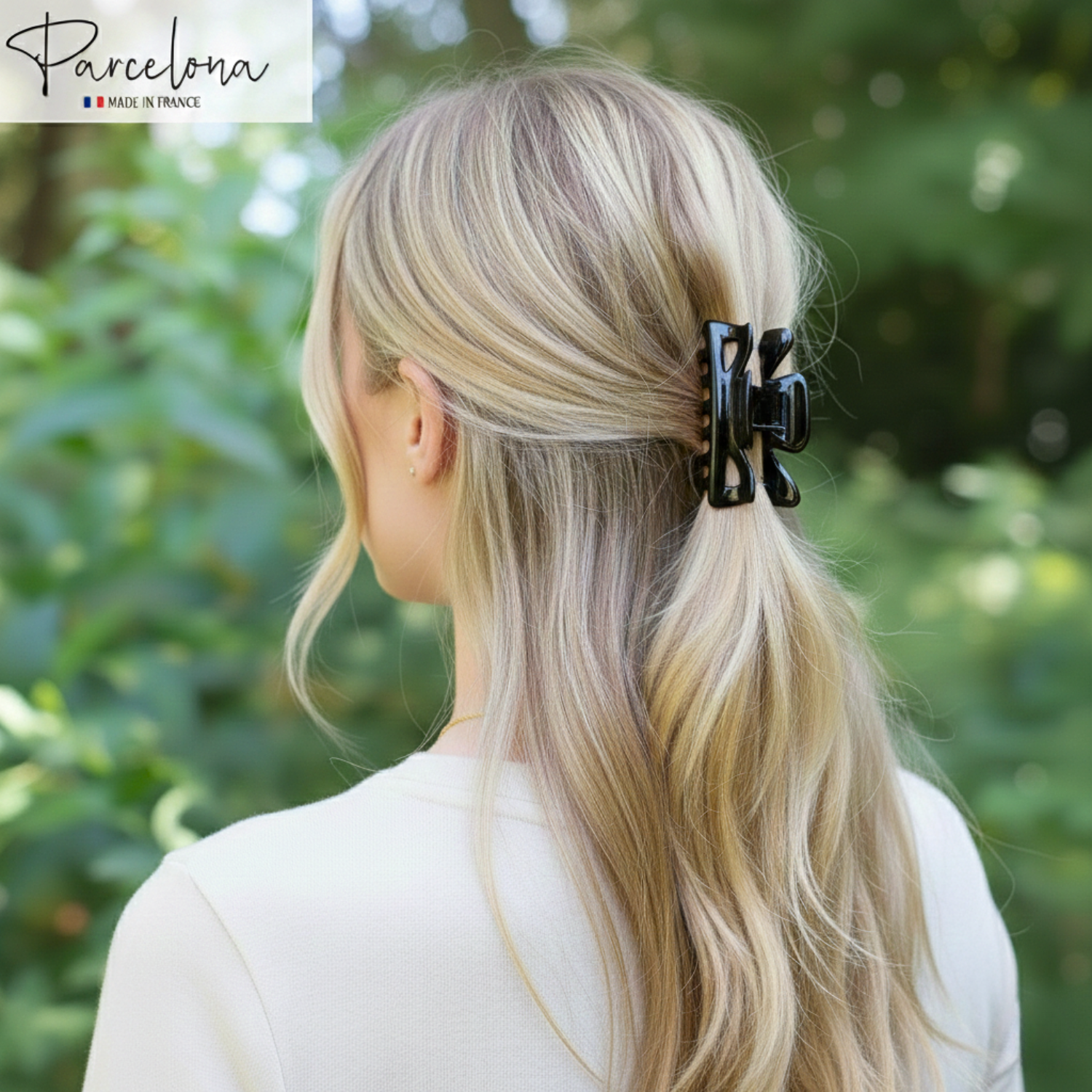 Parcelona French Classic 3" Medium Cellulose Covered Spring Hair Claw Clip