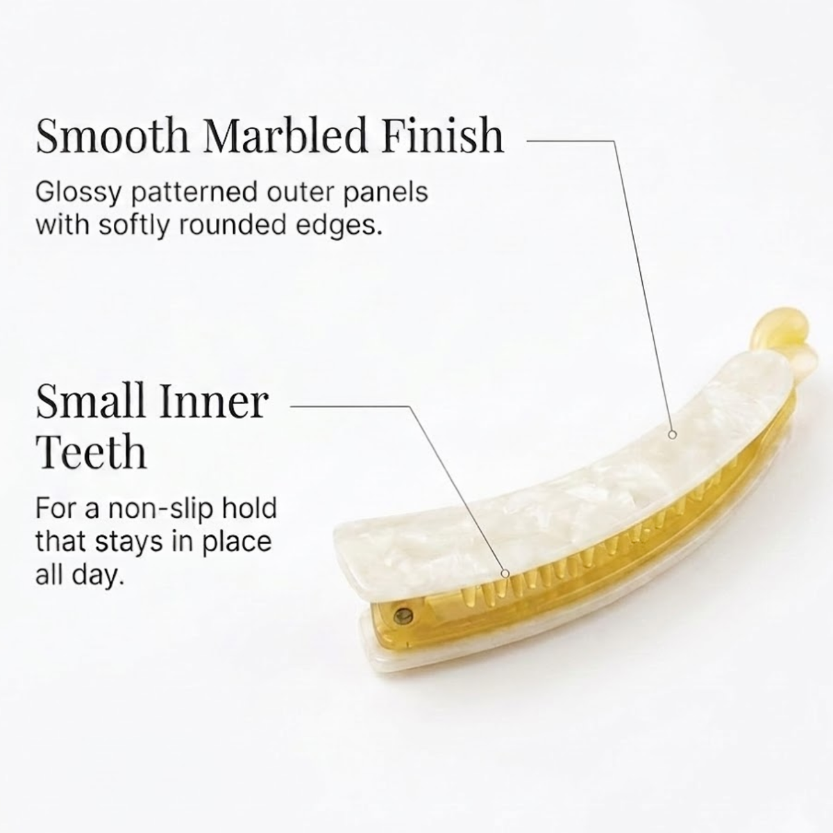 Moeni Curve Extra Large 5 Inch Cellulose Acetate Banana Hair Clip for Women