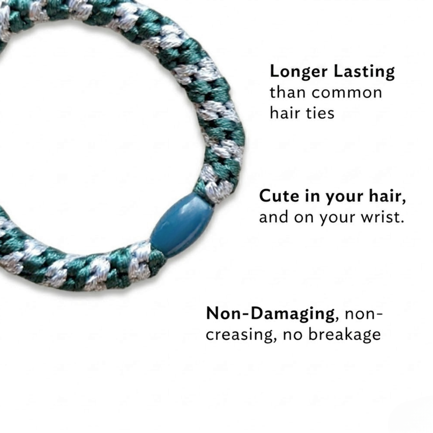 Moeni Braided 6 Hair Ties Thick Damage Free Ponytail Holders Elastics Bracelets