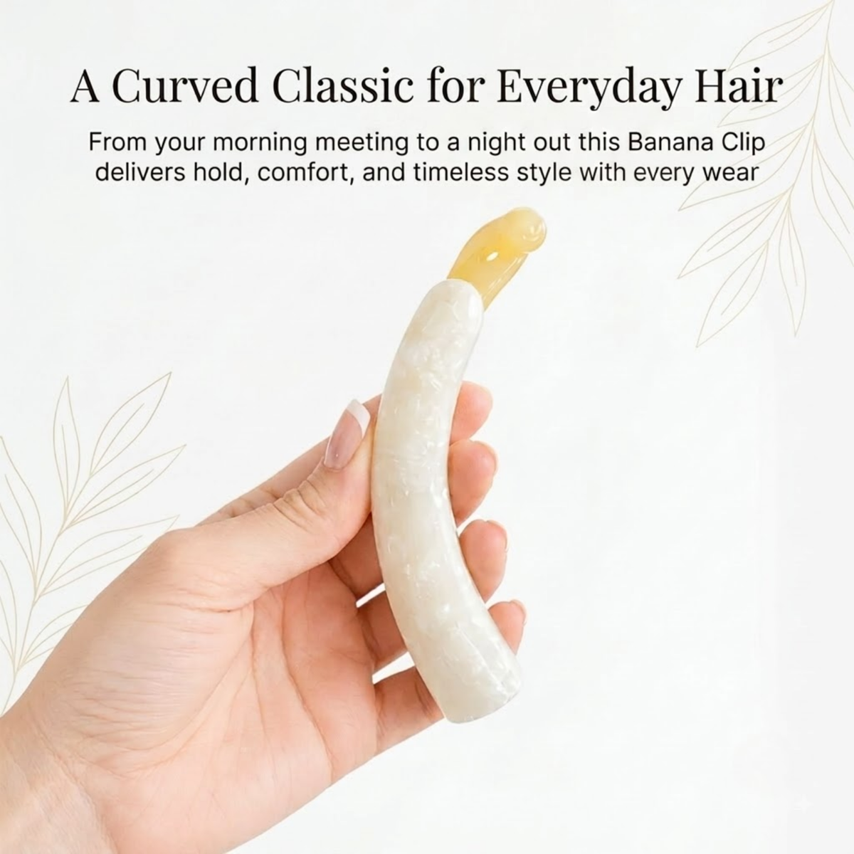 Moeni Curve Extra Large 5 Inch Cellulose Acetate Banana Hair Clip for Women