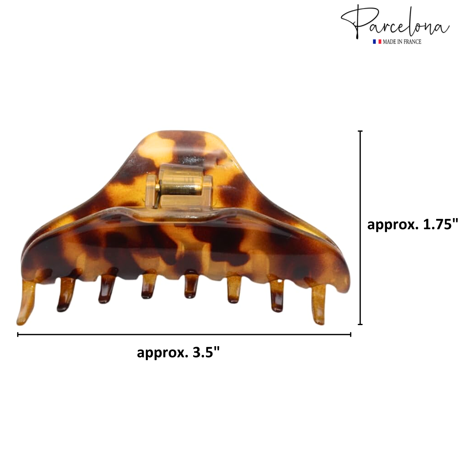 Parcelona French Boss Thin 3 1/2" Medium Cellulose Jaw Hair Claw for Women