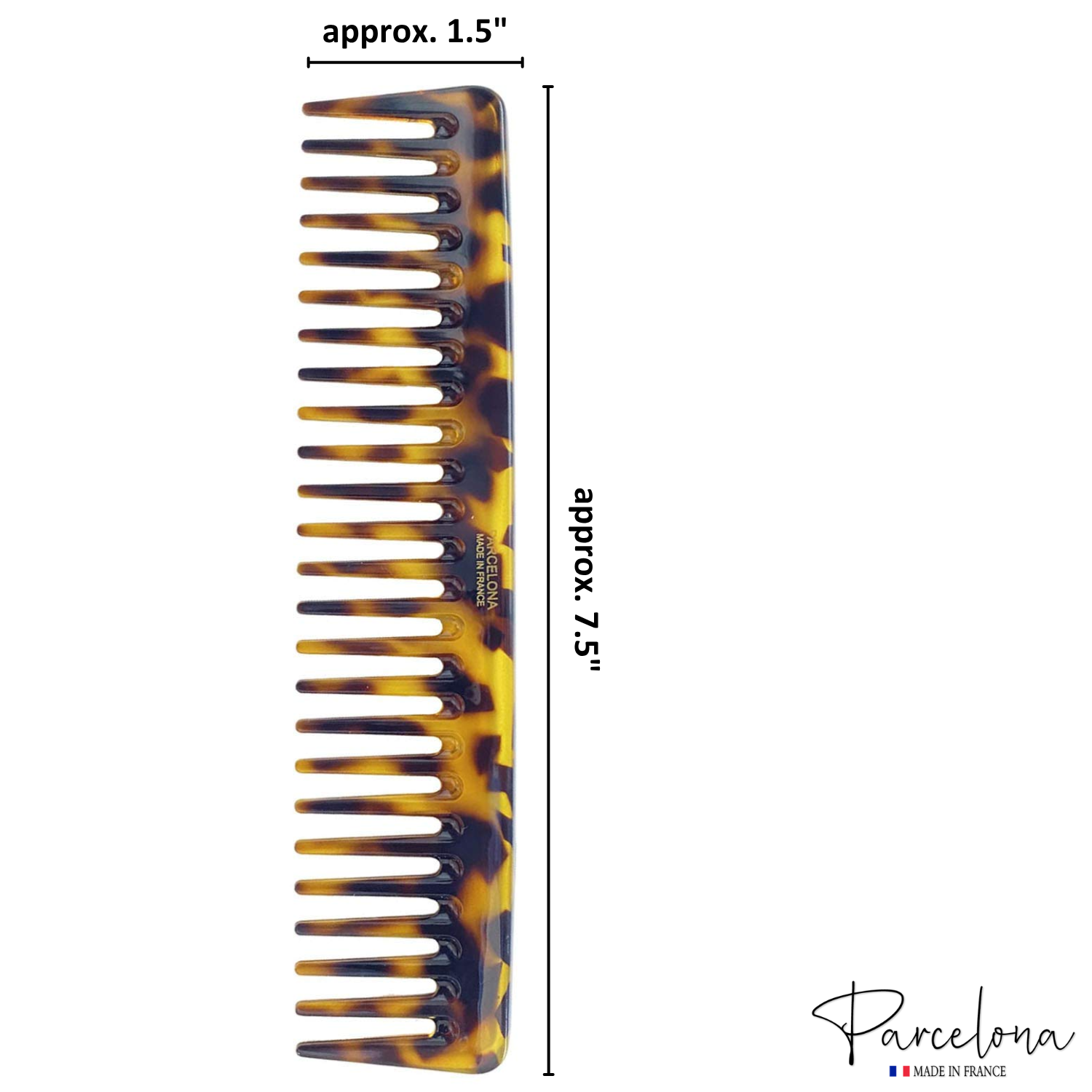Parcelona French Wide Tooth Rake Tokyo Large Cellulose Hair Detangling Comb