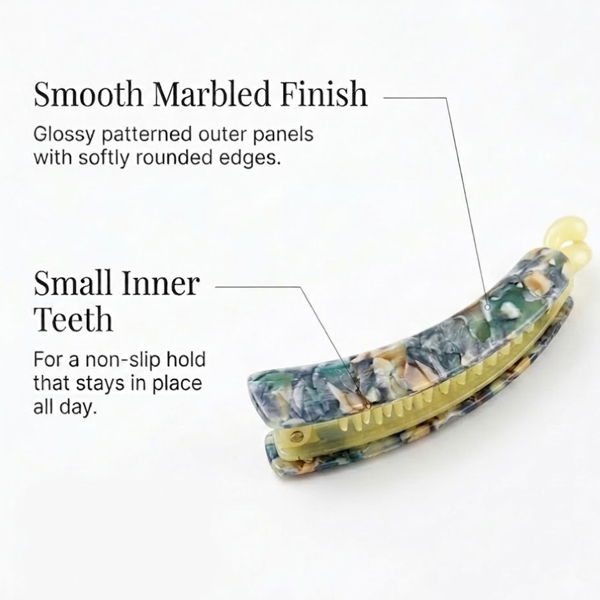 Moeni Curve Extra Large 5 Inch Cellulose Acetate Banana Hair Clip for Women