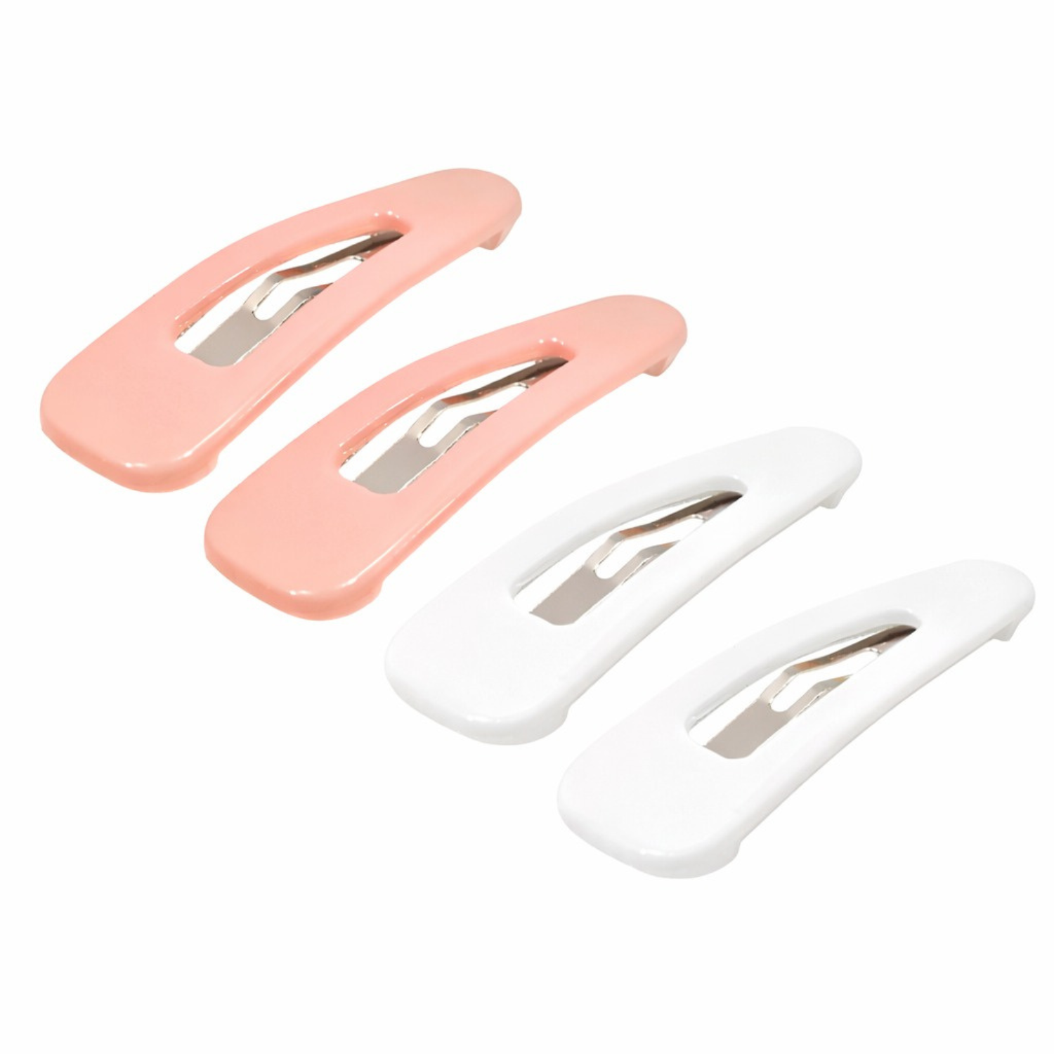 Parcelona French Mini Set of 4 Small 1.25" Cellulose Snap Hair Pins for Women