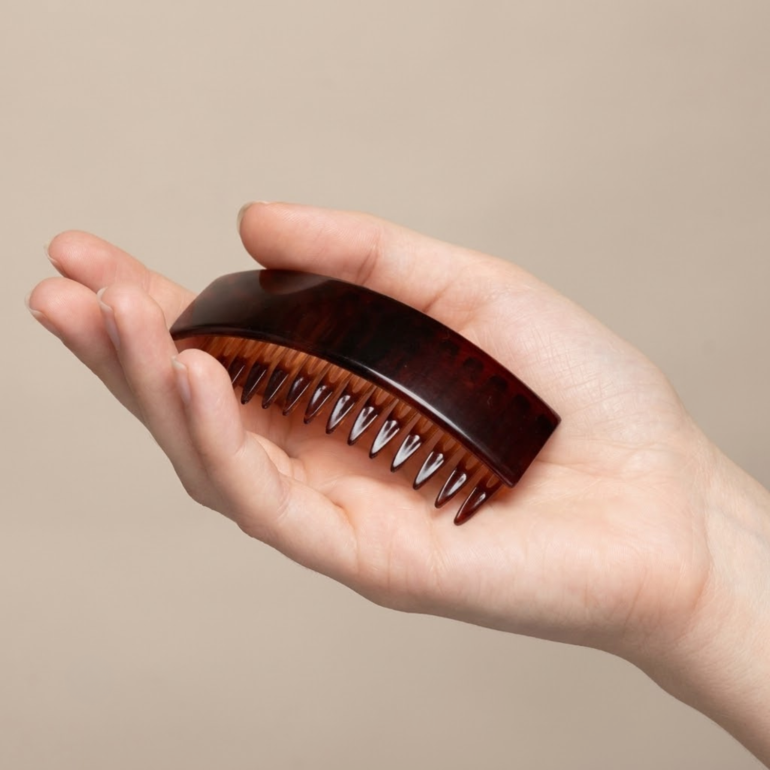 Parcelona French Crescent Tortoise Shell Cellulose Acetate Side Comb Set of 2