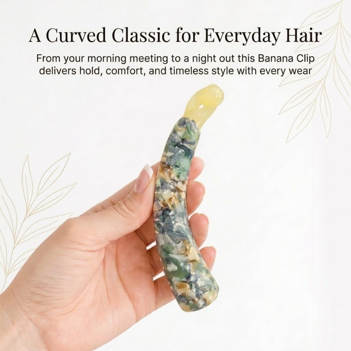 Moeni Curve Extra Large 5 Inch Cellulose Acetate Banana Hair Clip for Women