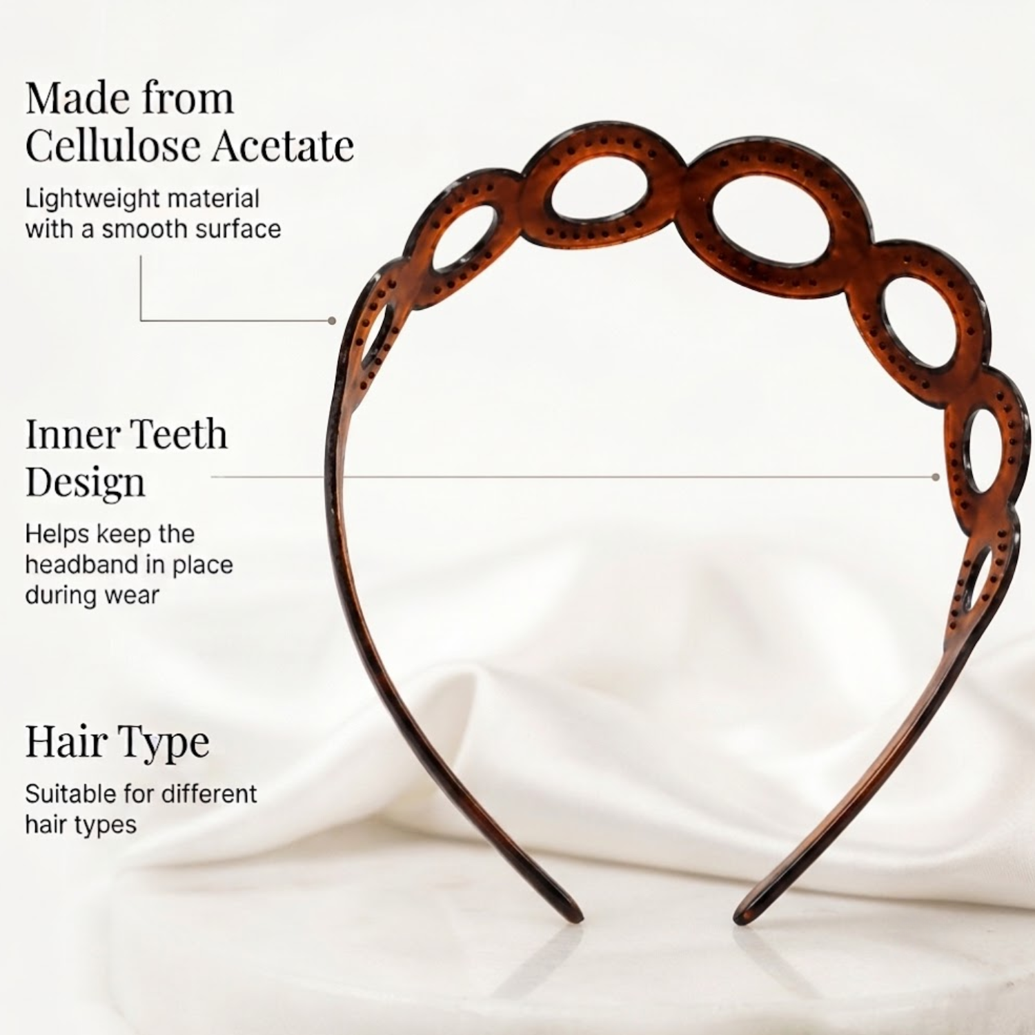 Parcelona French Circle Wide 1.75" Tortoise Shell Cellulose Acetate Headband