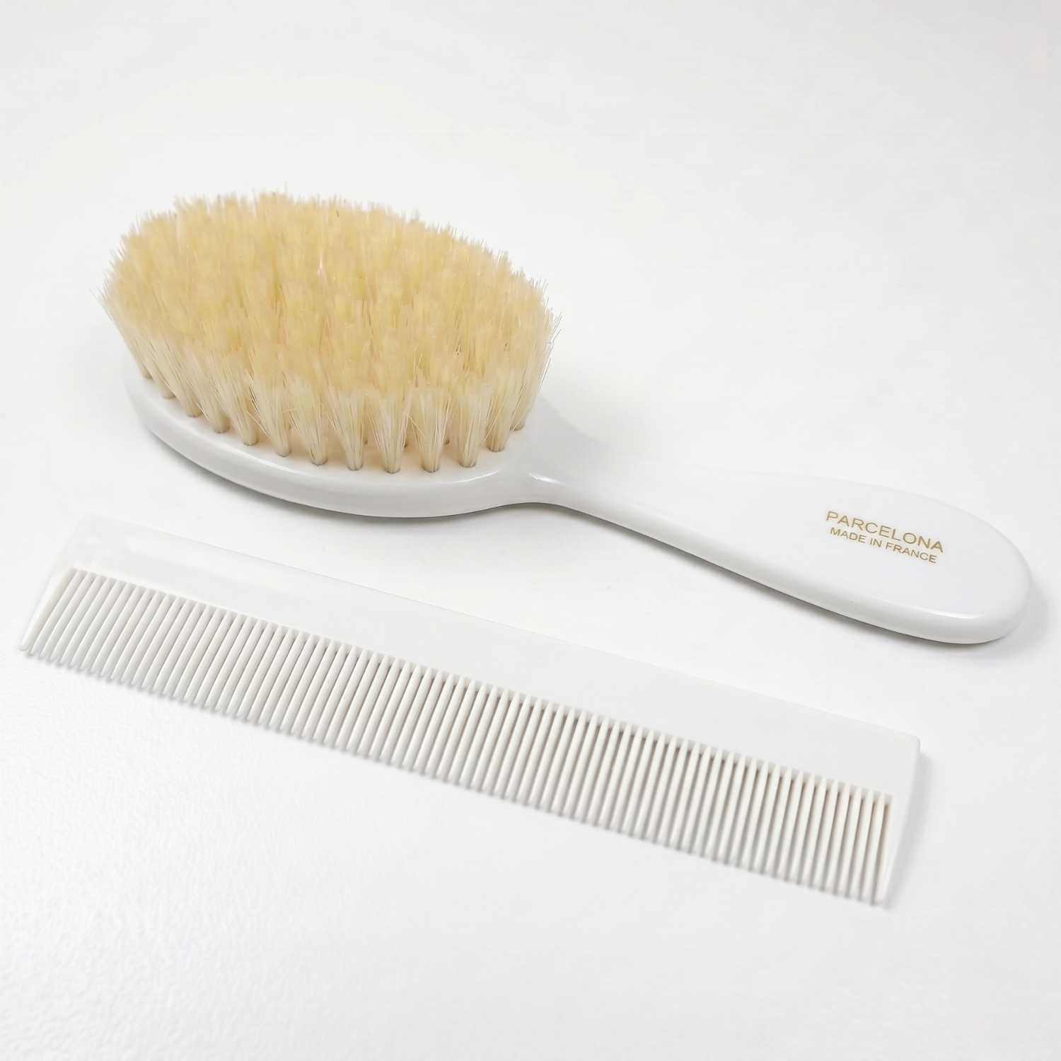 Parcelona French Grooming Combo 6” Cellulose Baby Brush and Comb for Toddlers