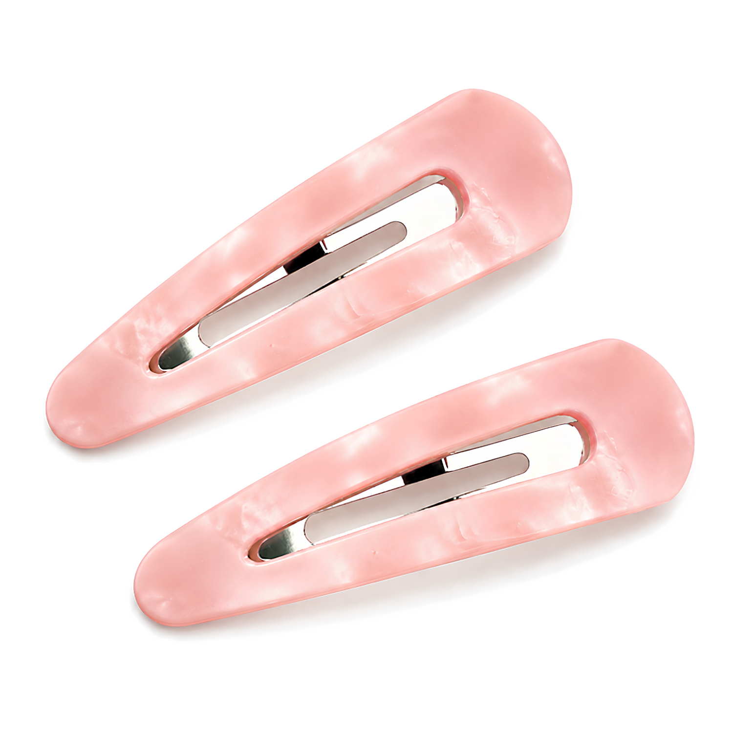 French Amie Clic Clac Large Handmade Cellulose Snap Hair Pins for Women(2 Pcs)
