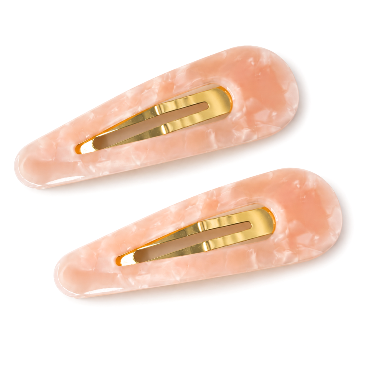 Moeni Teardrop Marble Acetate 2.75 Inch Snap Hair Clips for Women Set of 2