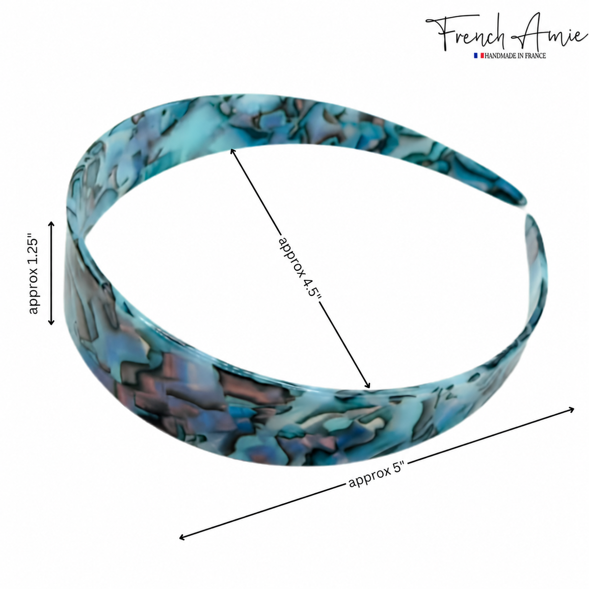 French Amie Ultracomfort Wide 1 1/4" Cellulose Handmade French Hair Headband
