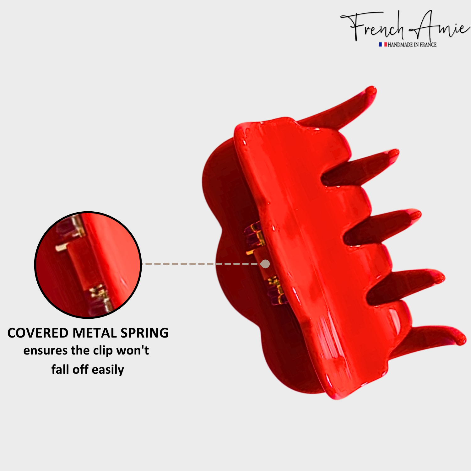 French Amie Crown Wave Small 2.5” Cellulose Handmade Interlocking Hair Claw