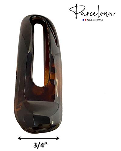 Parcelona French Oval Slider Small 3" Cellulose Side Hair Claw Clips(2 Pcs)