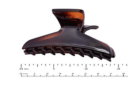 Parcelona French Pinch Tortoise Shell and Black Cellulose Hair Claws for Women