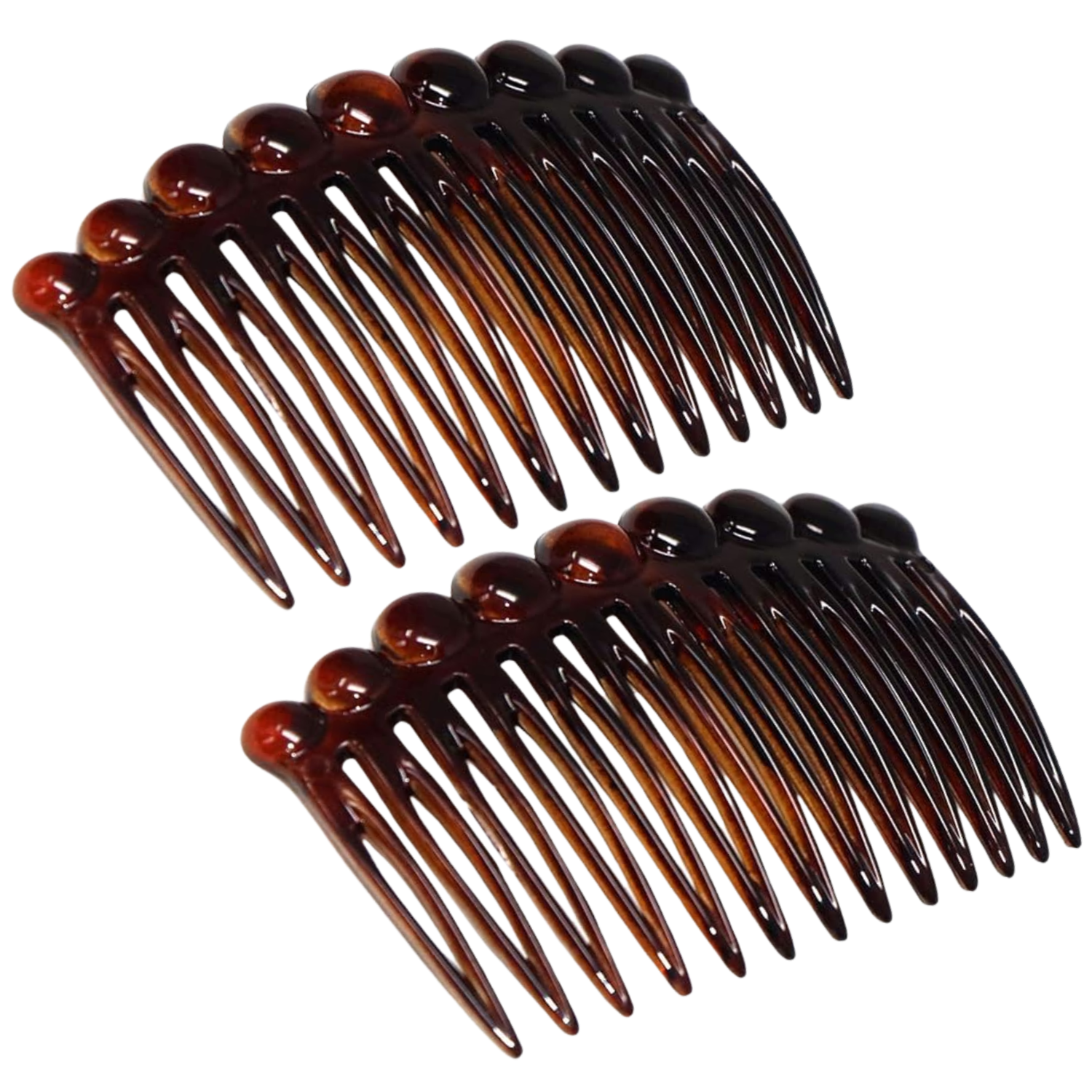 Parcelona French Circles Edge Small 2.75” Cellulose Side Hair Combs - 2 Pcs
