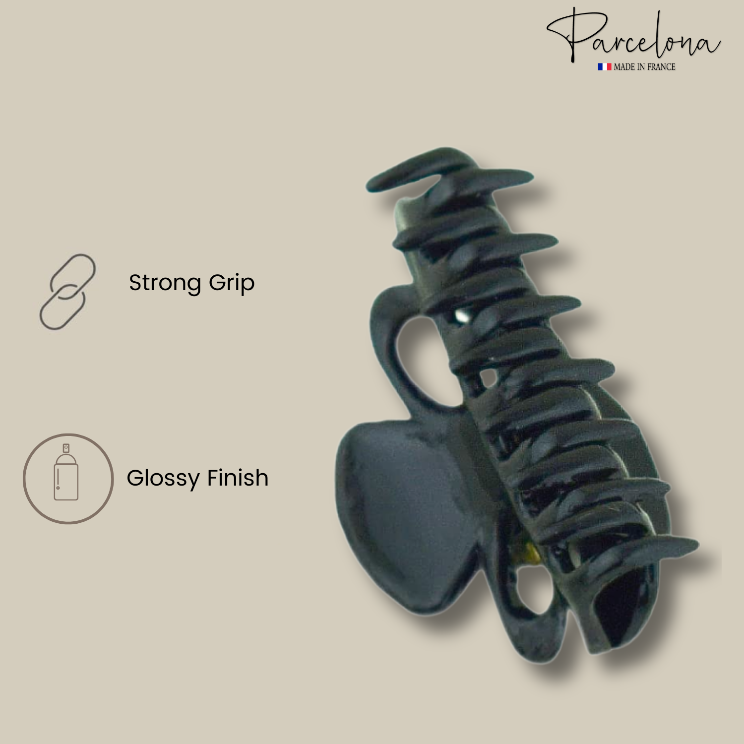 Parcelona French Petite Very Small Cellulose Set of 4 Hair Claws For Women