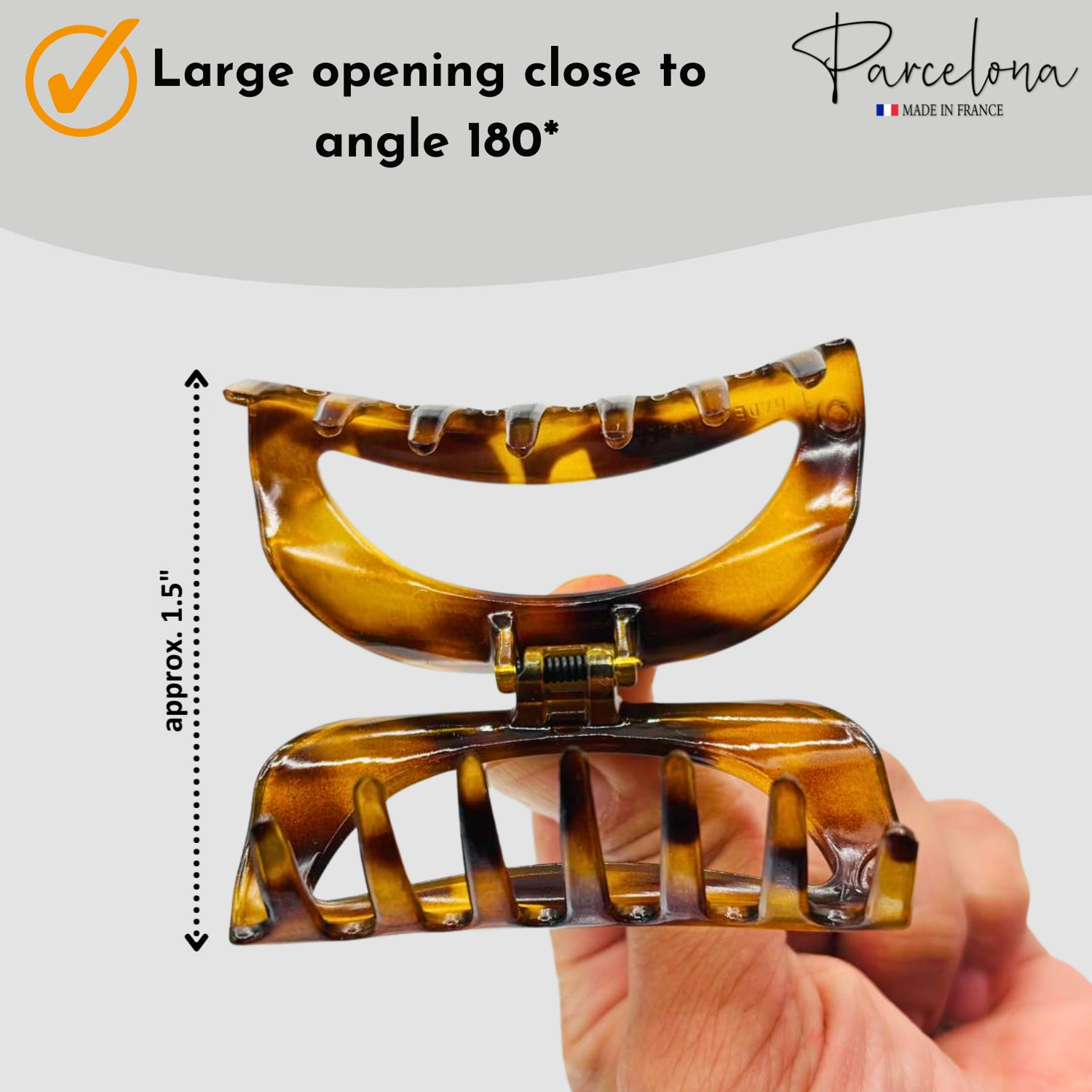 Parcelona French Vrille 2 3/4" Small Shell Jaw Hair Claw Clip for Women