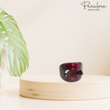 Parcelona French Bow Celluloid Shell Ponytail Elastic Hair Tie Ponies Band