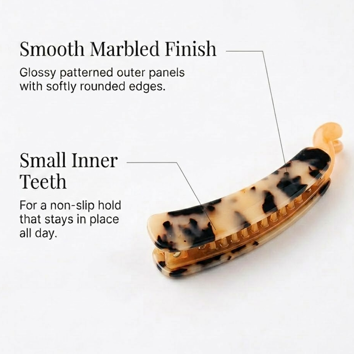 Moeni Curve Large 4 Inch Cellulose Acetate Banana Hair Clip for Women