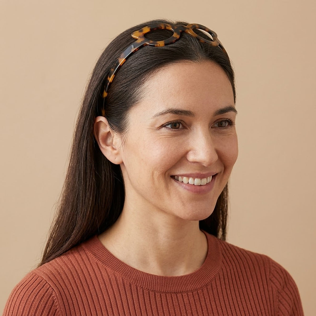 Moeni Cat Eye Glasses Acetate Headband with Teeth for Women, Thin Hair Band