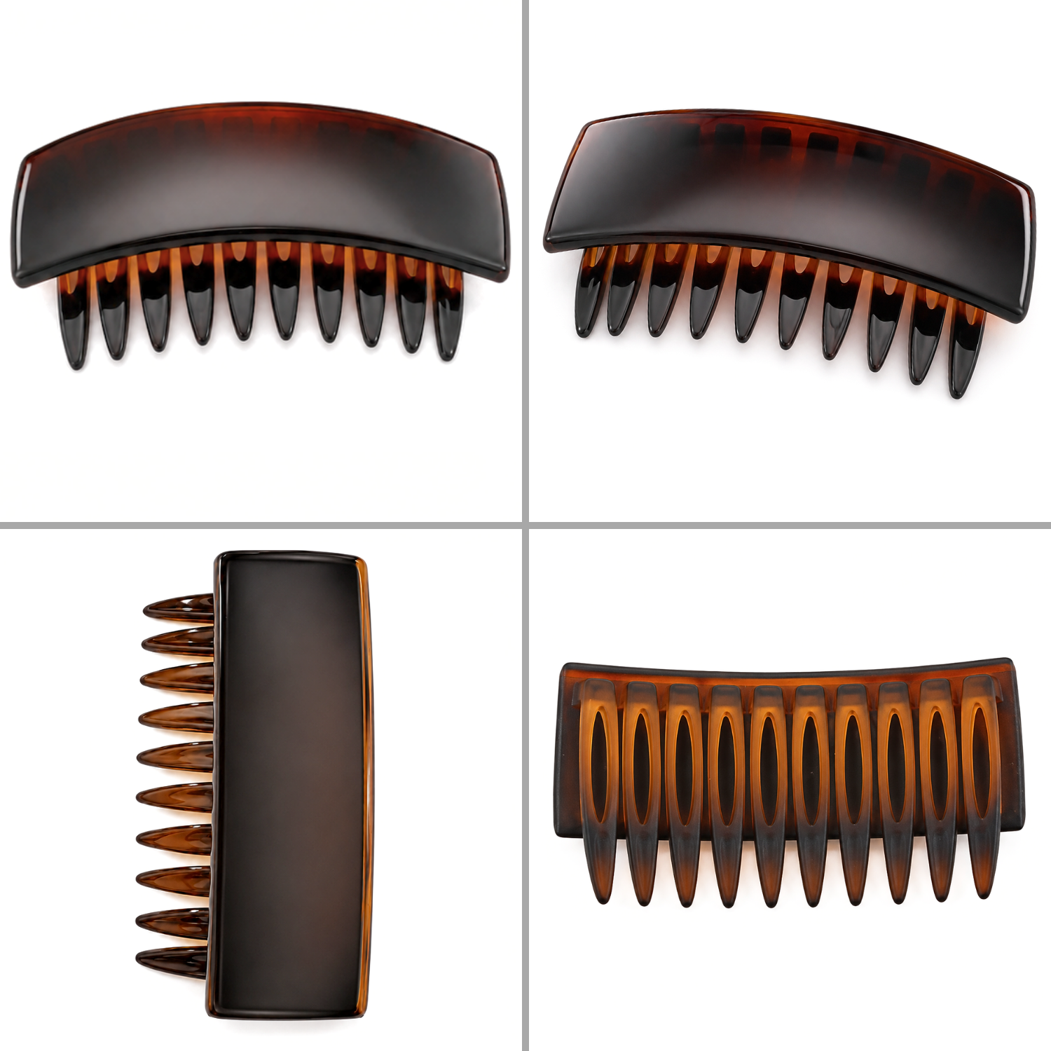 Parcelona French Arch Tortoise Shell Cellulose Acetate Side Comb Set of 2