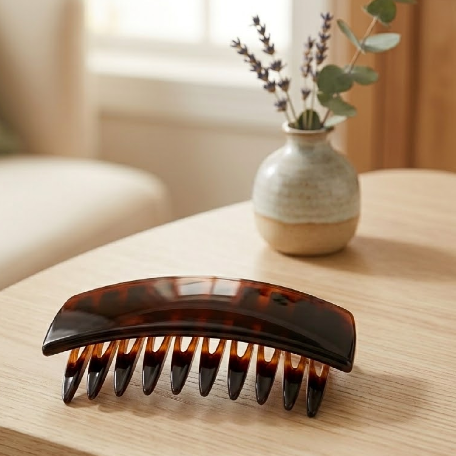 Parcelona French Arch Tortoise Shell Cellulose Acetate Side Comb Set of 2
