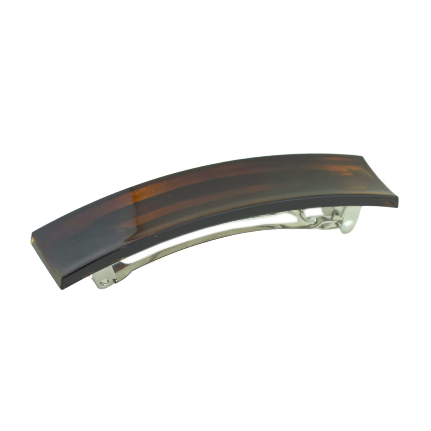 Parcelona French Oblong Tortoise Shell Medium Cellulose Hair Barrette for Women