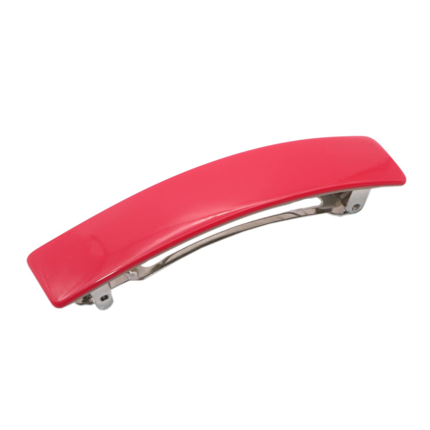 French Amie Oblong 3 1/2" Cellulose Handmade Automatic Hair Barrette for Women