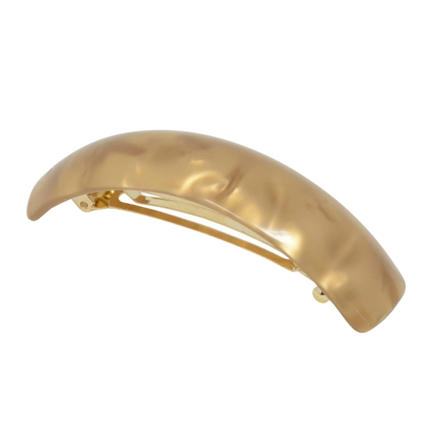 French Amie Curved Oblong Large Cellulose Handmade Hair Barrette for Women