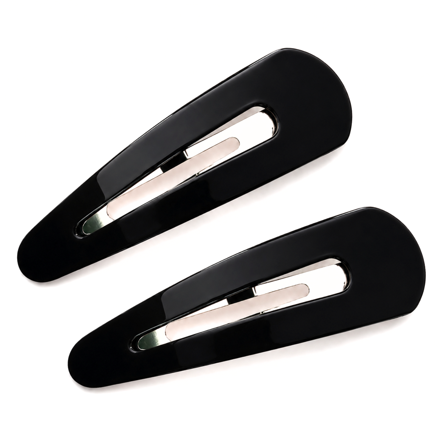 French Amie Clic Clac Large Handmade Cellulose Snap Hair Pins for Women(2 Pcs)