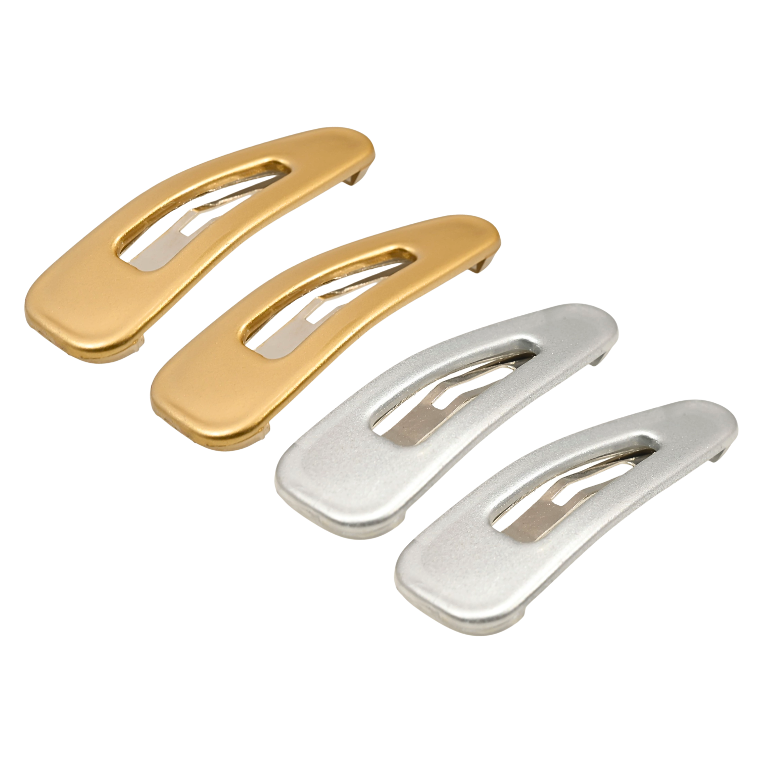 Parcelona French Mini Set of 4 Small 1.25" Cellulose Snap Hair Pins for Women
