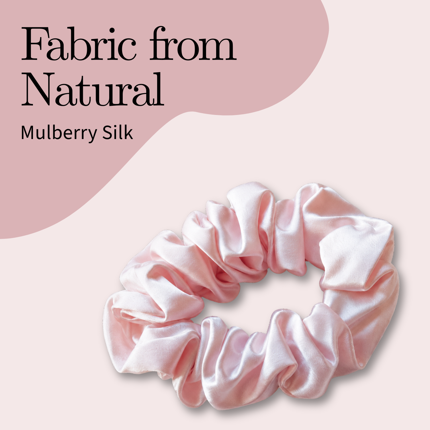 Moeni Natural Mulberry Silk Scrunchie Large Hair Tie No Crease Sleep, Daily Use