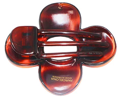 Parcelona France Flat Fleur Shell Cellulose Hinge Side Slide In Secure Claw Clip