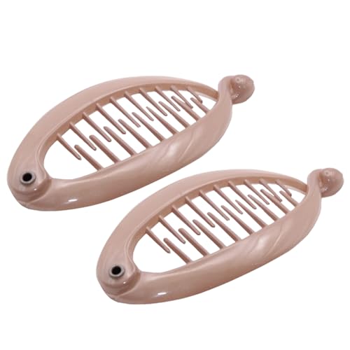 Parcelona French Effortless Mini Small Cellulose Banana Hair Clips(2 Pcs)
