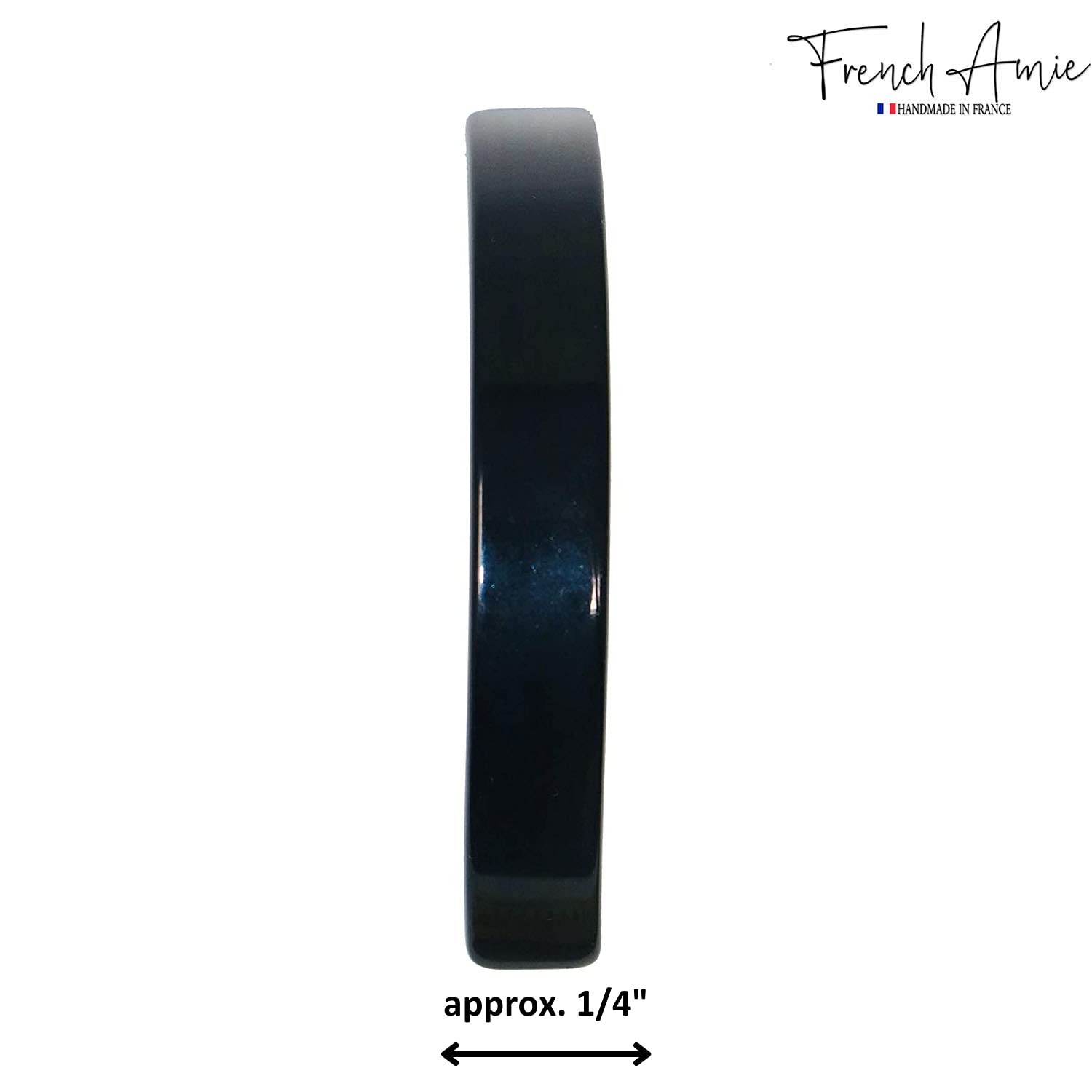 French Amie Curved Small Cellulose Handmade Hair Barrette for Women and Girls