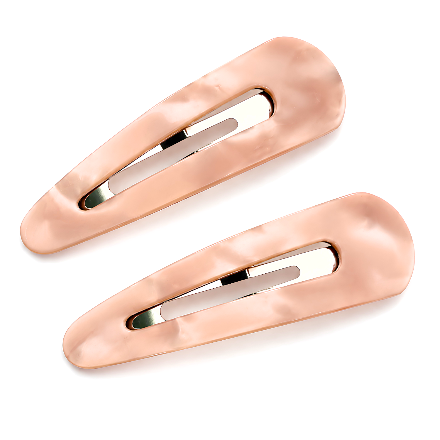 French Amie Clic Clac Large Handmade Cellulose Snap Hair Pins for Women(2 Pcs)