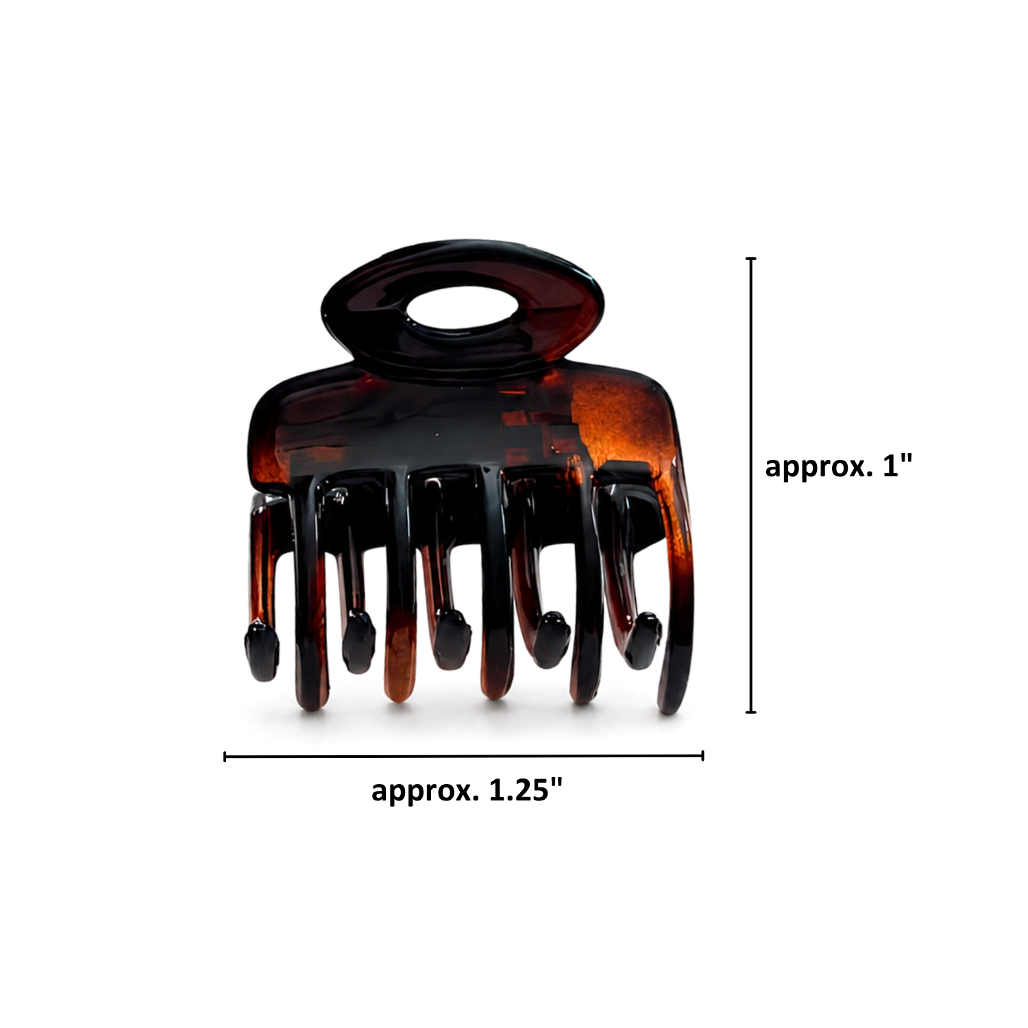 Parcelona Set of 2 Mini Tortoise Shell Hair Claw Clips 1.25" Women Girls