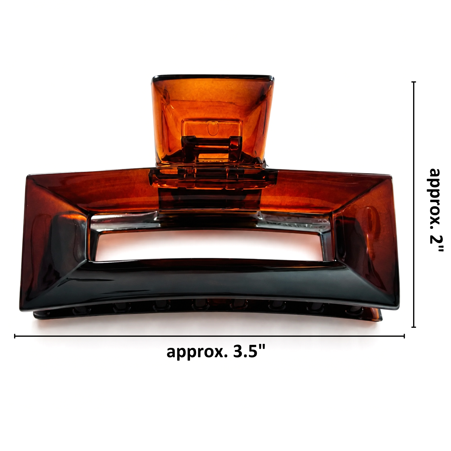 Parcelona French Rectangle 3.5" Tortoise Shell Cellulose Hair Claw Jaw Clip