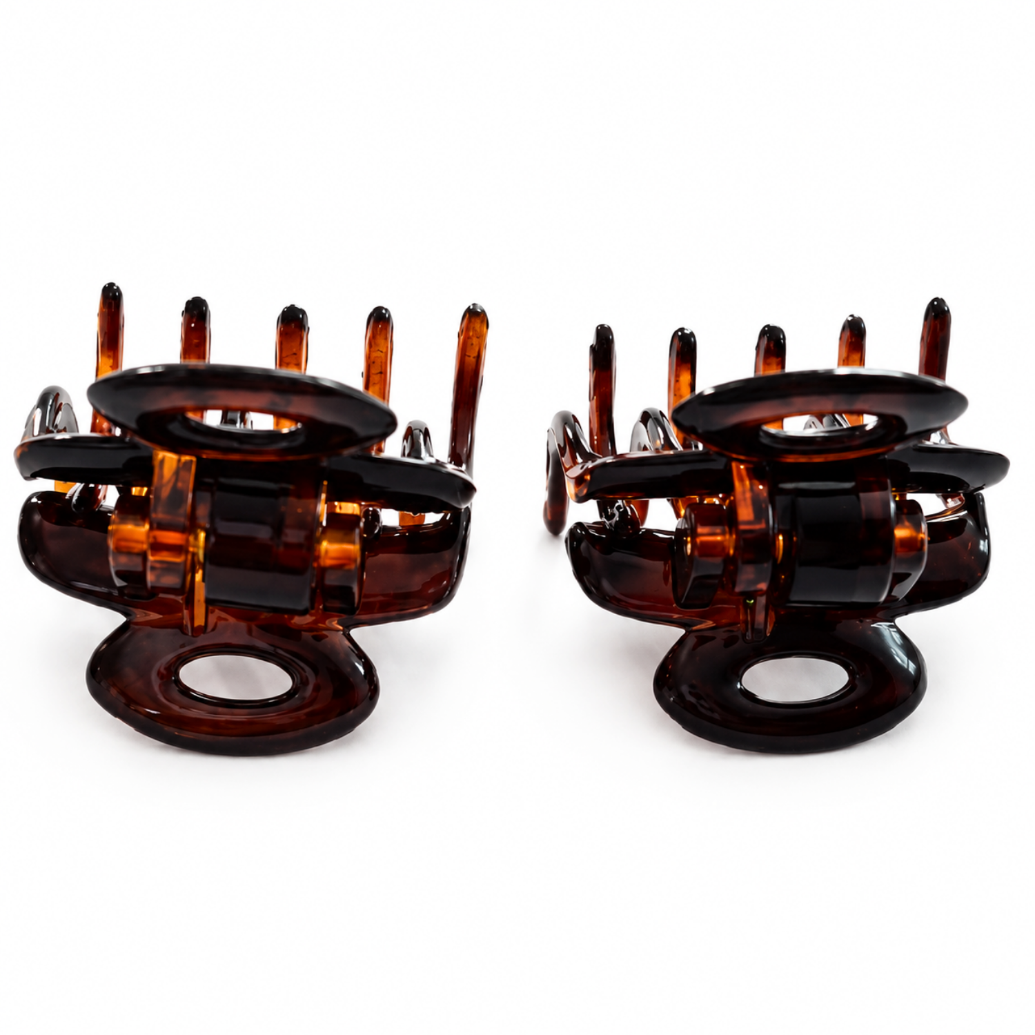 Parcelona Set of 2 Mini Tortoise Shell Hair Claw Clips 1.25" Women Girls