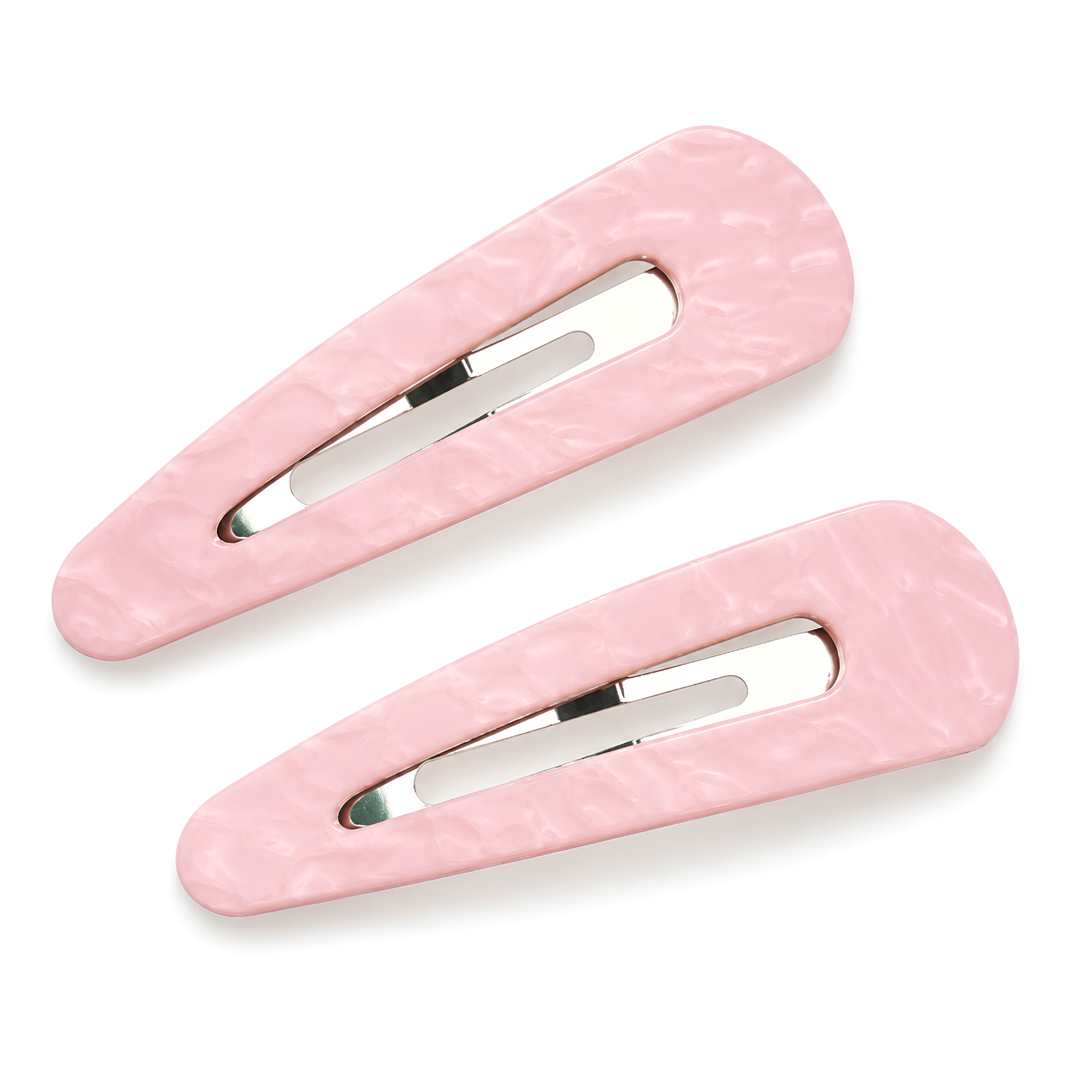 French Amie Clic Clac Large Handmade Cellulose Snap Hair Pins for Women(2 Pcs)