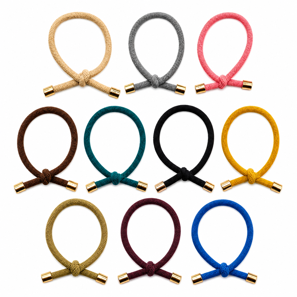 Moeni Rope Hair Ties Small 2 Inch Elastic Ponytail Holders Set of 10