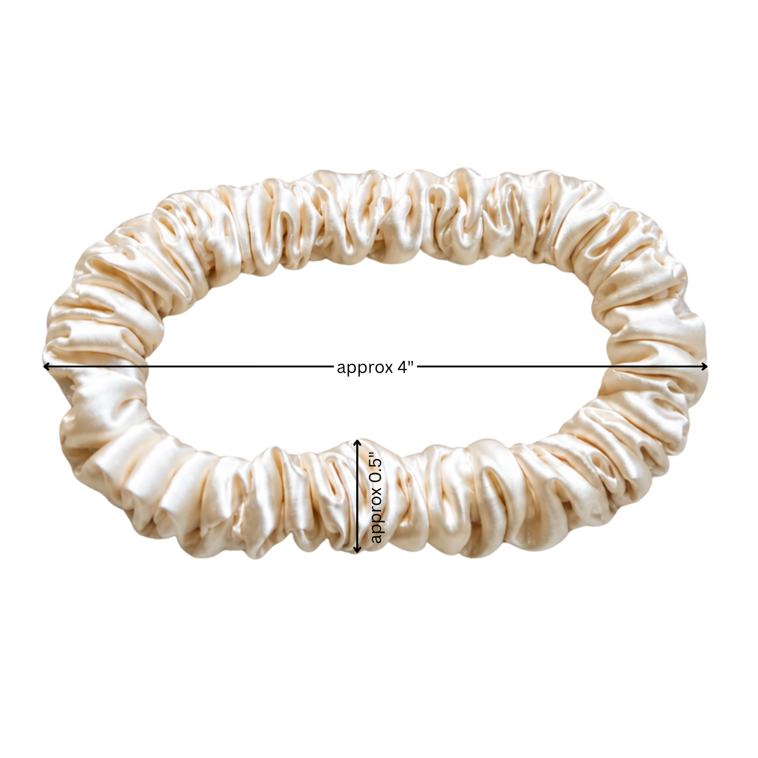 Moeni Natural Mulberry Silk Skinny Scrunchies Hair Ties No Crease Womens 2Pcs