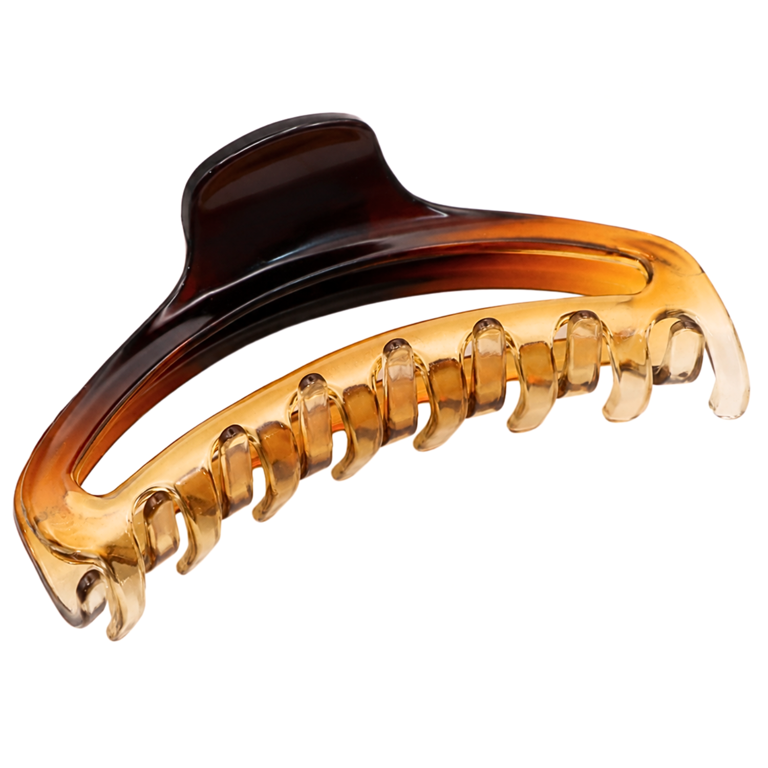 Parcelona French Slim Double Shaded Crystal Clear Shell Cellulose Hair Claw