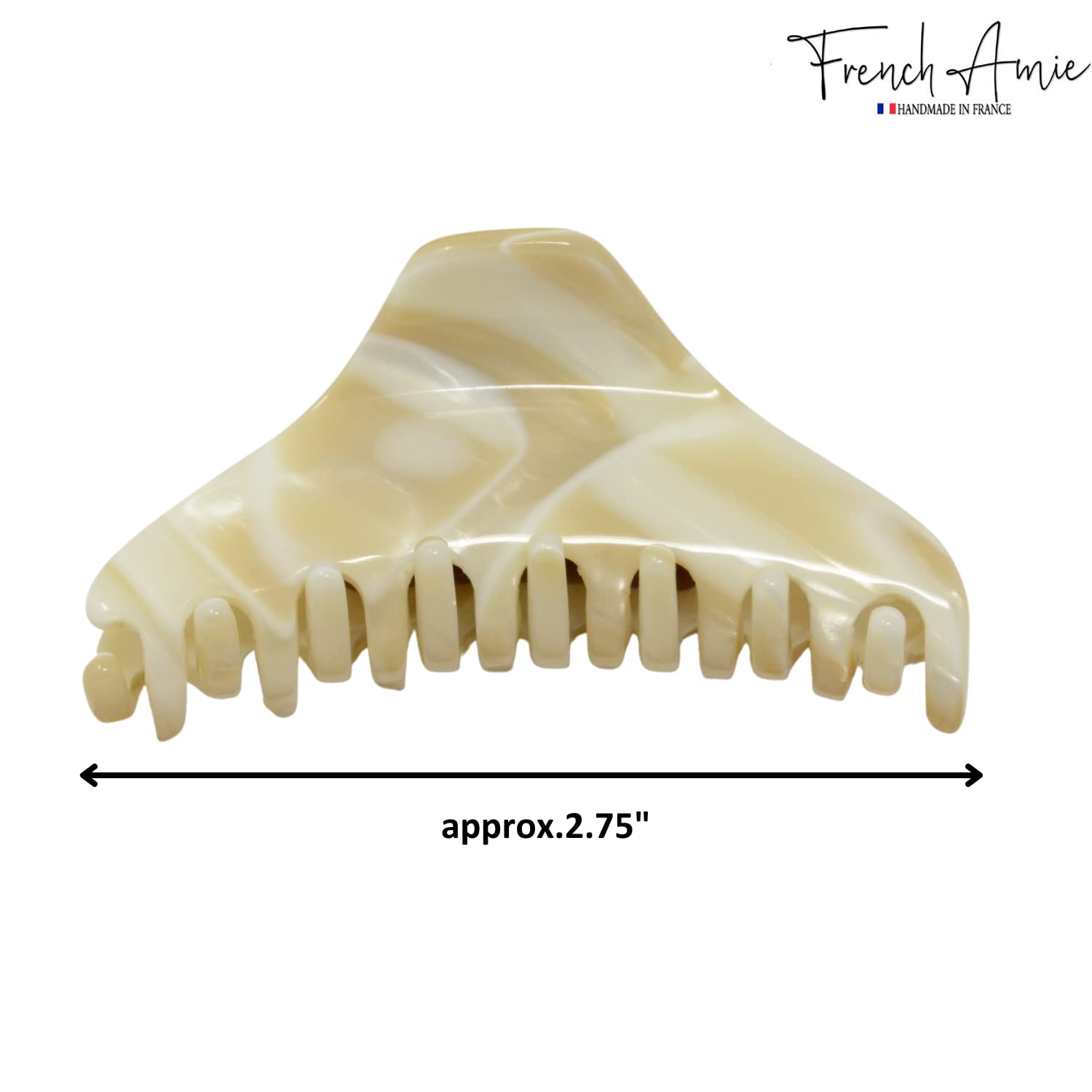 French Amie Director Thin and Narrow Small Handmade Cellulose Hair Claw for Women