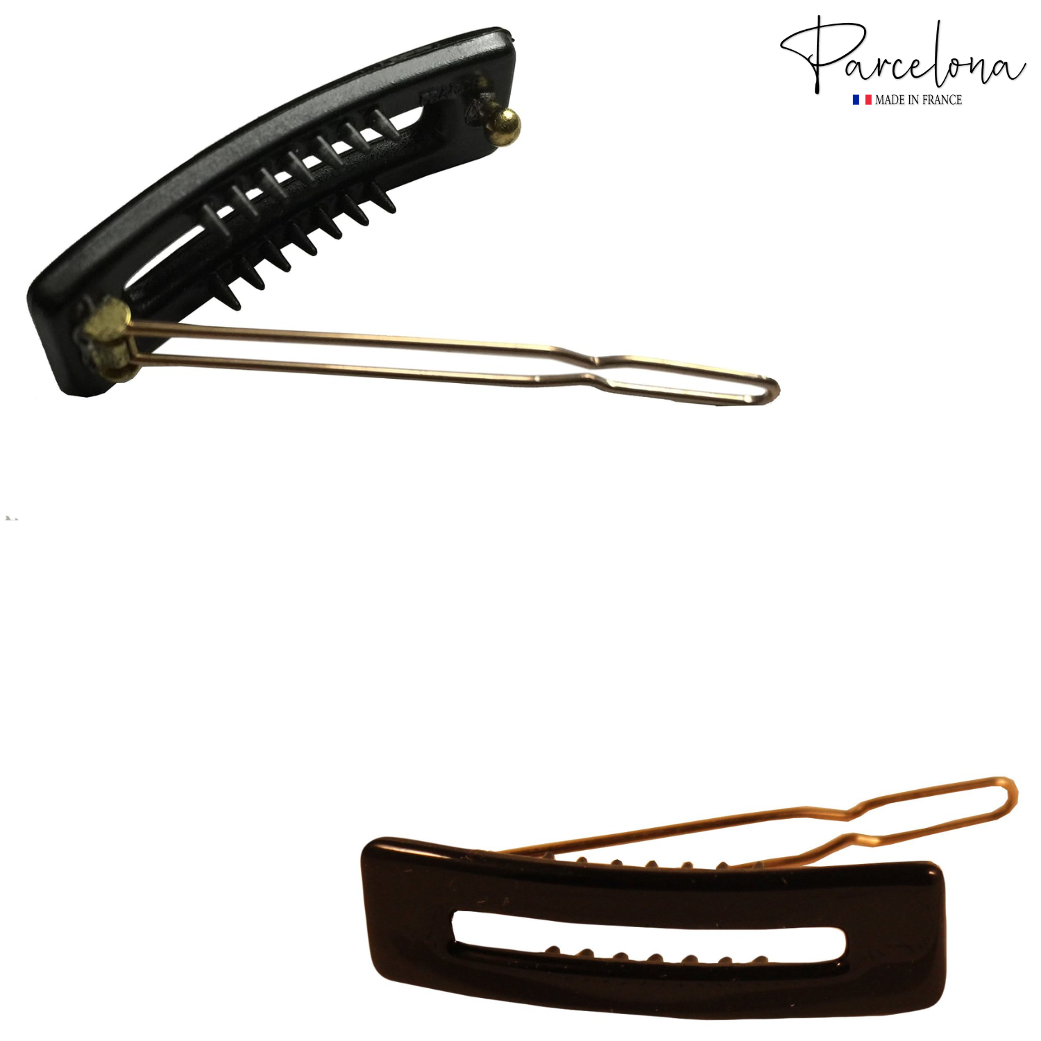Parcelona French Tunis Medium Cellulose Acetate Side Slide Hair Pins for Women