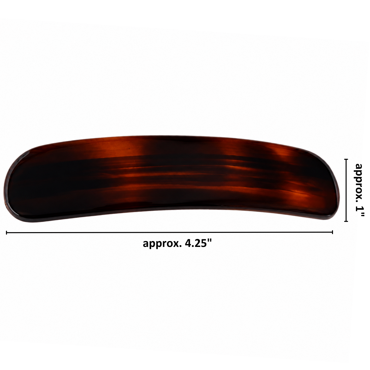 Parcelona Curved Banana 4.25" Tortoise Shell Hair Barrette Clip Women