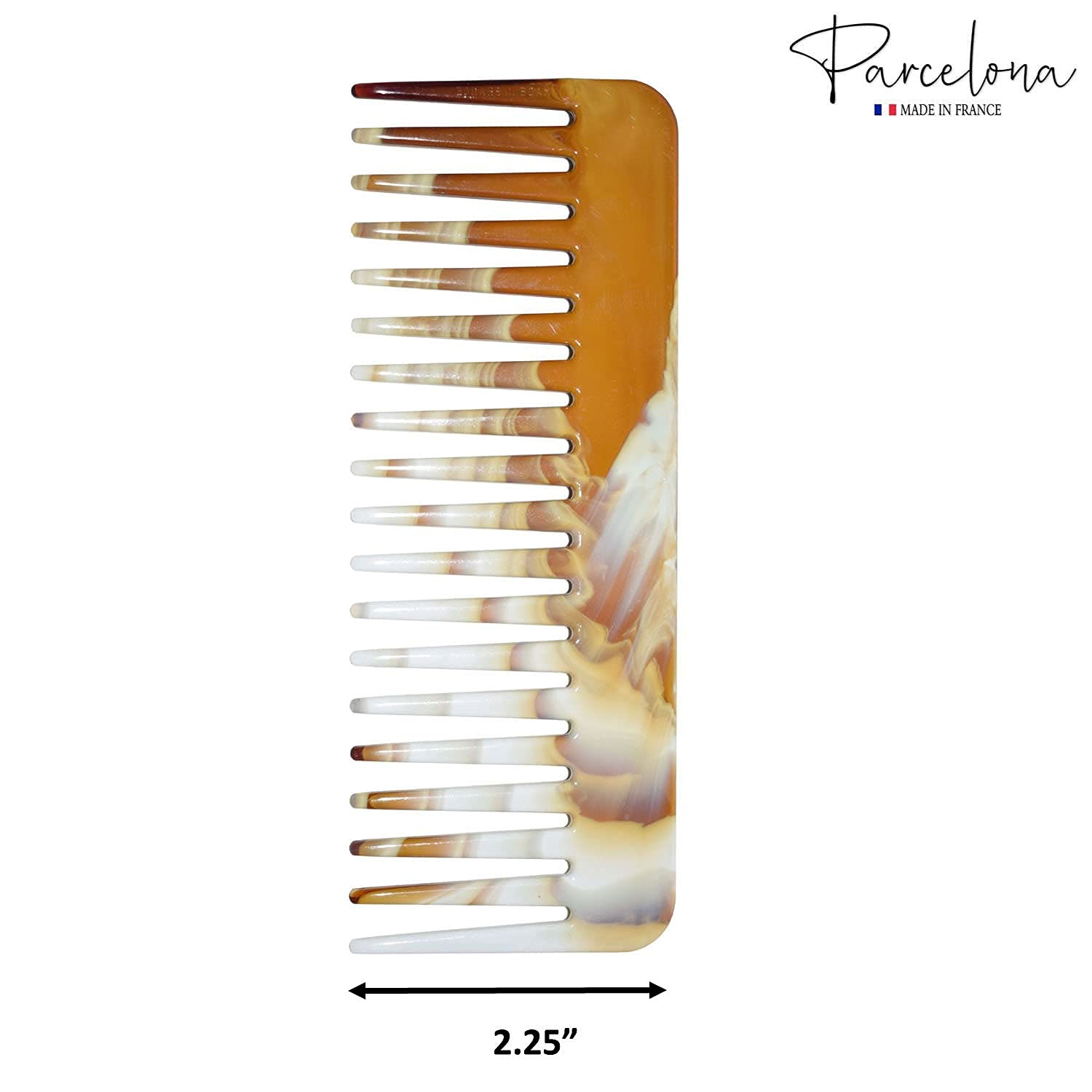 Parcelona French Wide Detangle Large Cellulose Hair Comb for Women and Girls